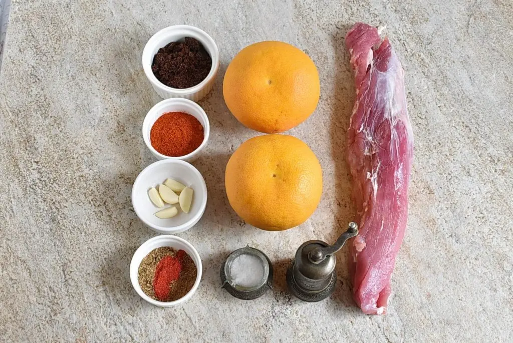 Ingredients for Grapefruit-and-Sugar-Rubbed Pork Tenderloin