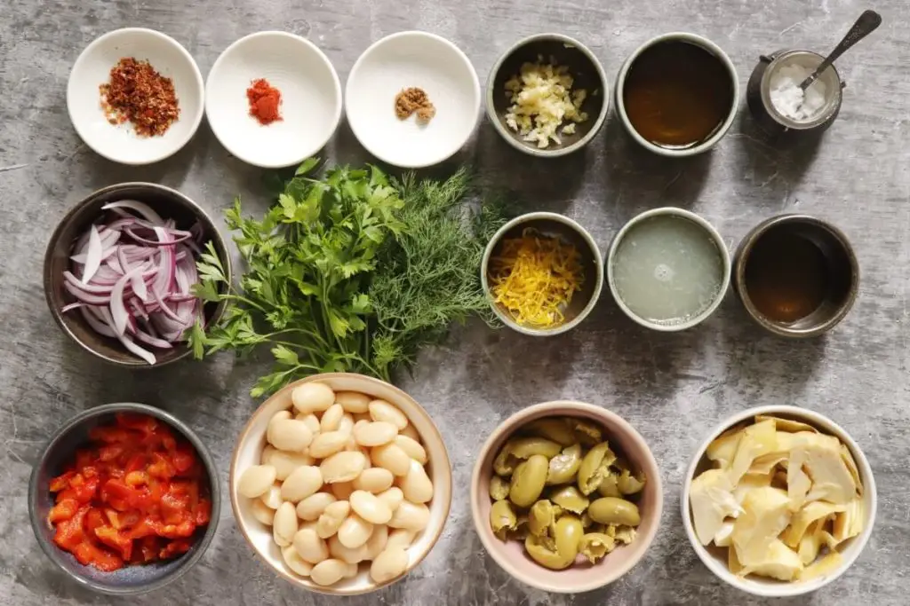 Ingredients for Marinated Butter Beans