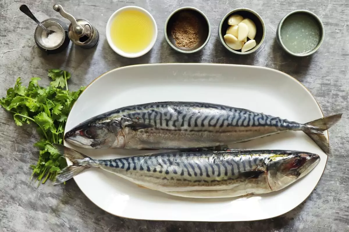 Ingridiens for Oven Roasted Mackerel