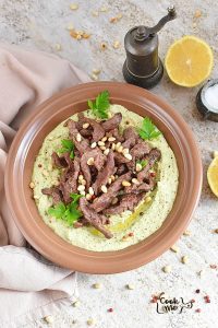 Parsley Hummus with Australian Beef Strips