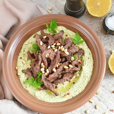 Parsley Hummus with Australian Beef Strips Recipes– Homemade Parsley Hummus with Australian Beef Strips – Easy Parsley Hummus with Australian Beef Strips