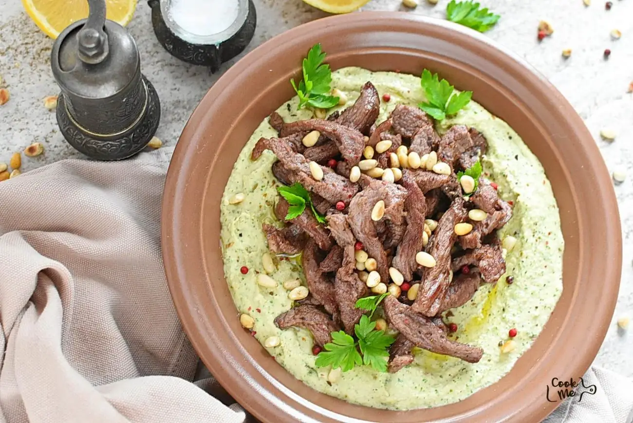 Parsley Hummus with Australian Beef Strips