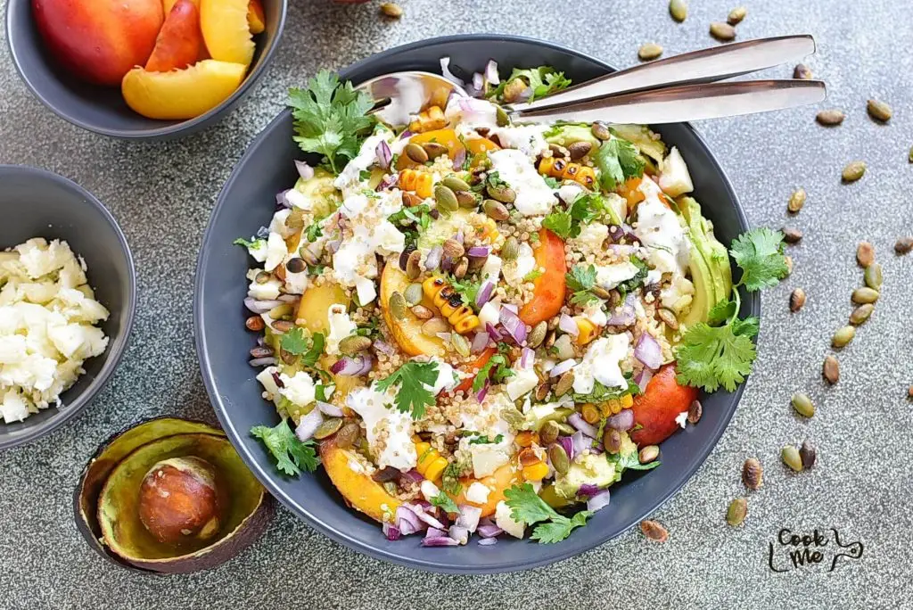 Peach and Corn Quinoa Salad