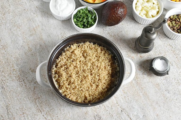 Step 1 - Peach and Corn Quinoa Salad