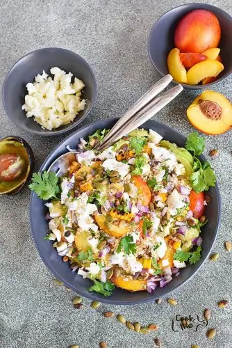 Peach and Corn Quinoa Salad