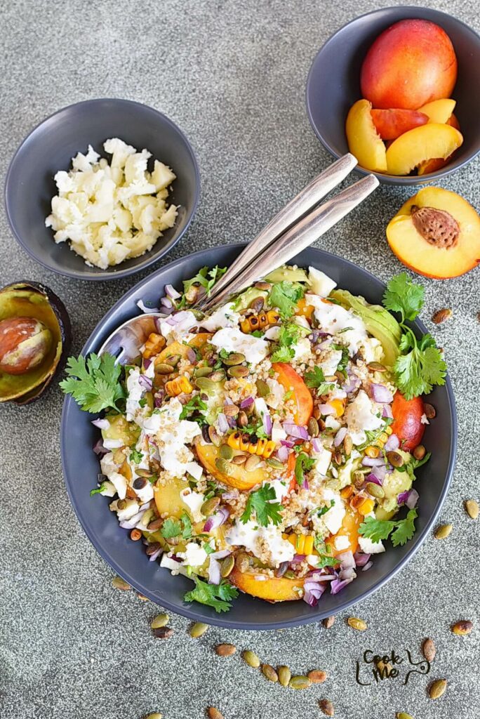 Peach and Corn Quinoa Salad