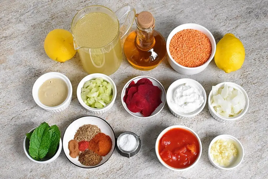 Ingredients for Persian Red Lentil Soup