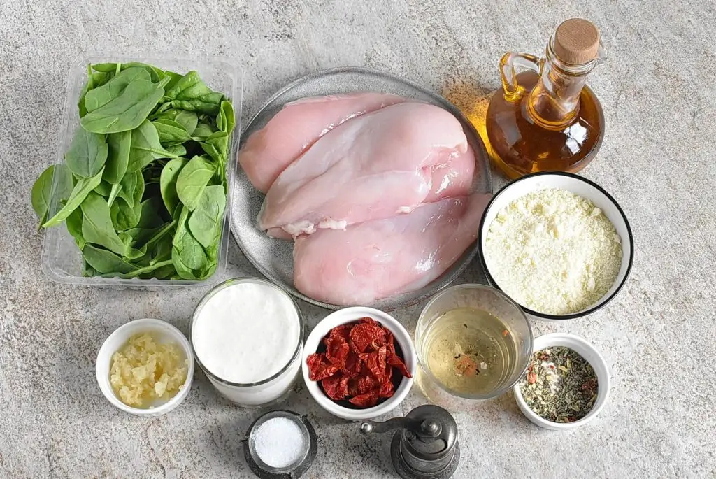 Ingredients for Creamy Slow-Cooker Tuscan Chicken