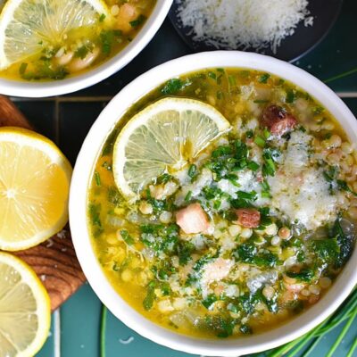 Spring Herbs Soup with Fregola and Pancetta Recipes– Homemade Spring Herbs Soup with Fregola and Pancetta – Easy Spring Herbs Soup with Fregola and Pancetta