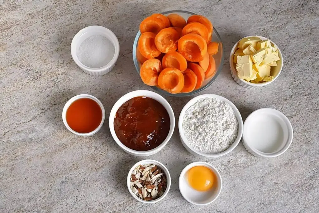 Ingredients for Brandied Apricot Tart