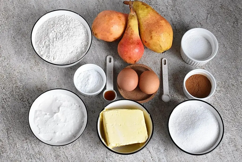 Ingredients for Cinnamon Pear Cake