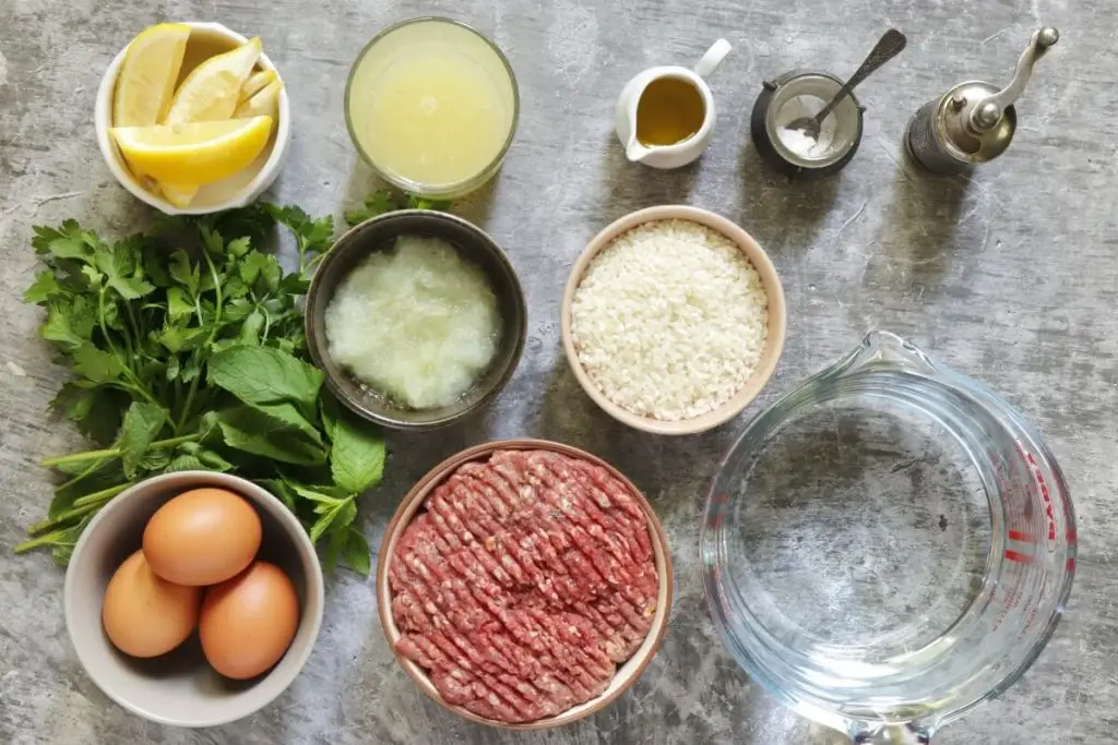 Ingredients for Greek Meatball Soup