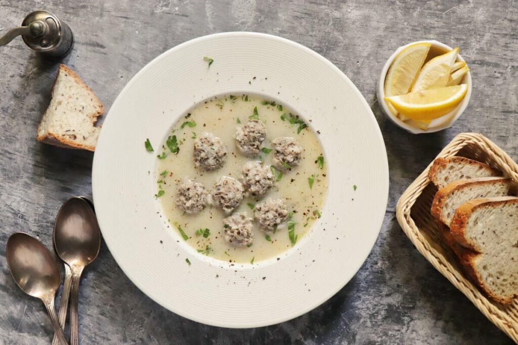 How to serve Greek Meatball Soup