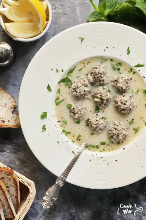 Greek Meatball Soup