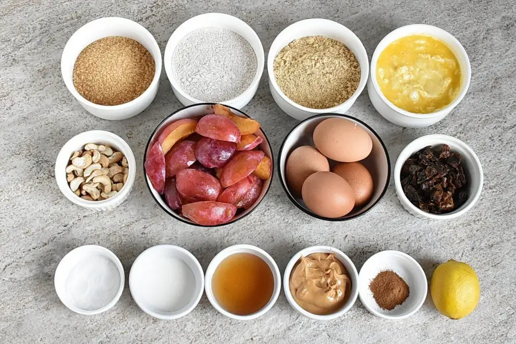 Ingredients for Healthy Plum Cake