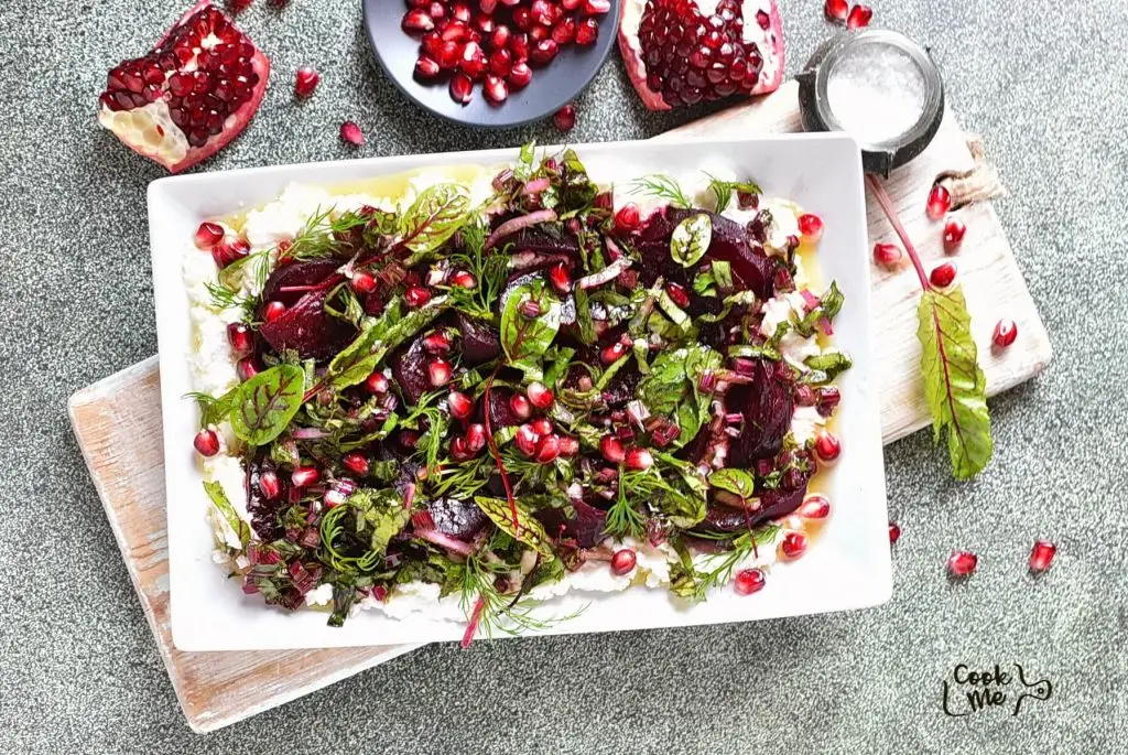 Roasted Beets with Beet Green Salsa Verde