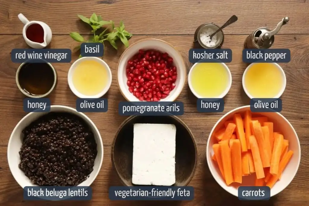 Ingredients for Black Beluga Lentil Salad