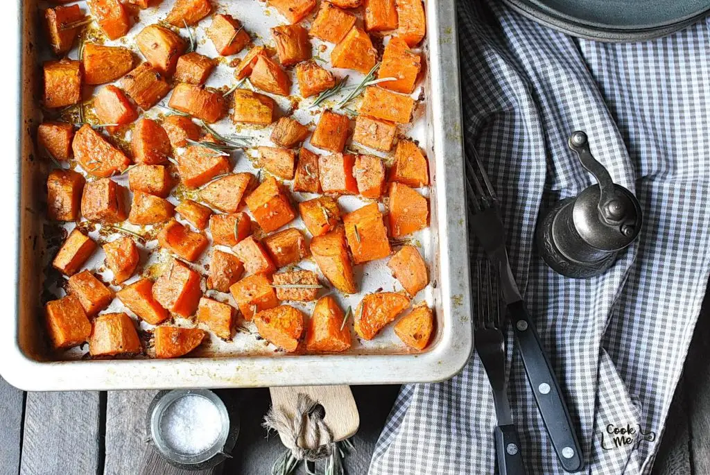Garlic Honey Roasted Sweet Potatoes