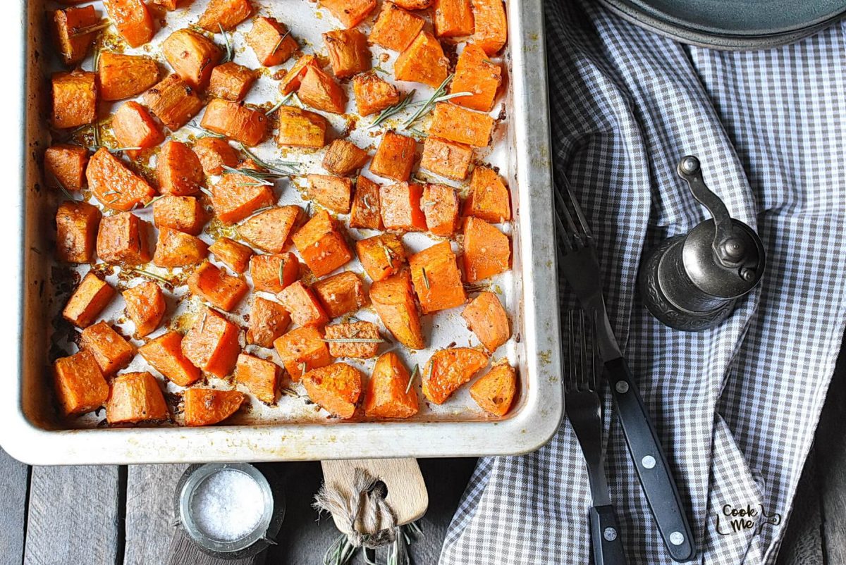 Garlic Honey Roasted Sweet Potatoes