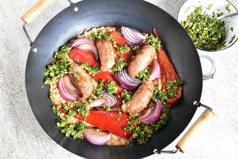 Step 13 - White Beans and Pork Sausage with Pistachio-Lemon Crumble