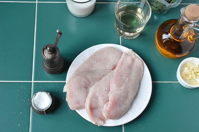 Step 1 - Creamy Garlic Skillet Chicken with Spinach