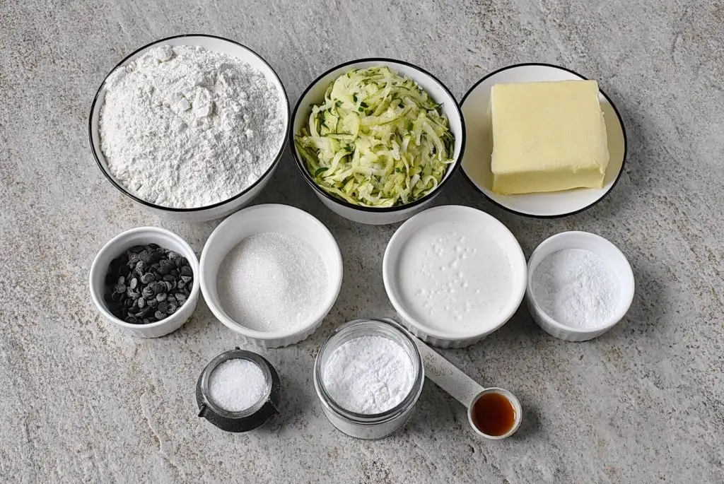 Ingredients for Chocolate Chip Zucchini Scones