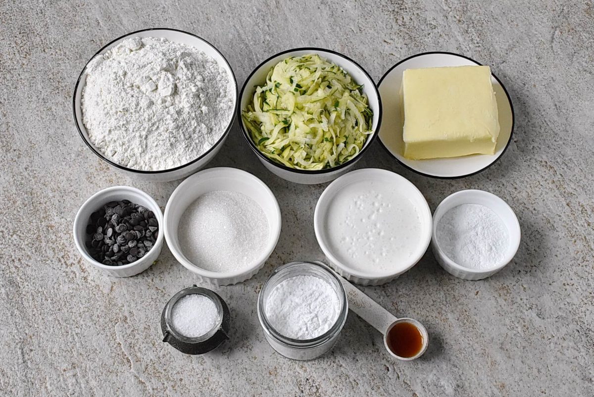 Ingredients for Chocolate Chip Zucchini Scones
