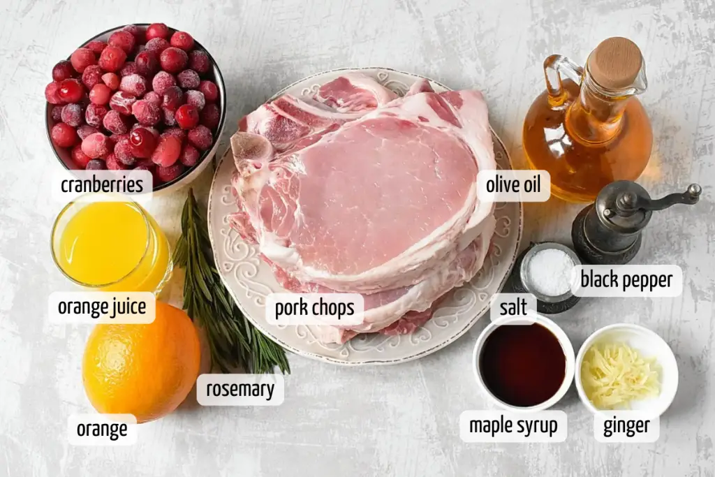 Ingredients for Cranberry Pork Chops