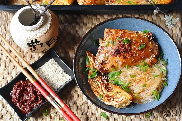How to serve Gochujang Chicken Noodle Sheet Pan