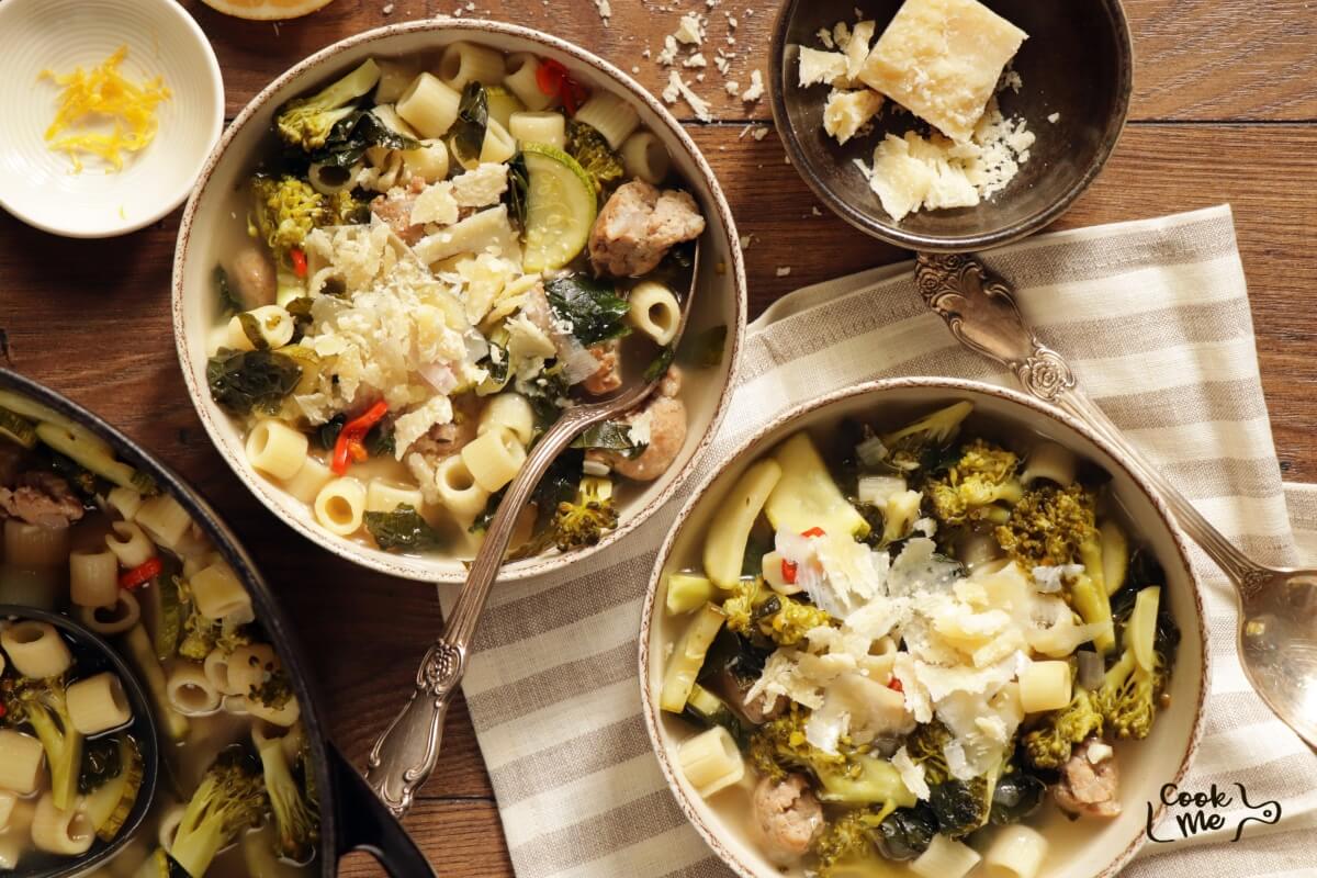 Kale Minestrone Soup with Sausage