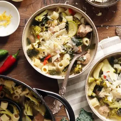 Kale Minestrone Soup with Sausage Recipe