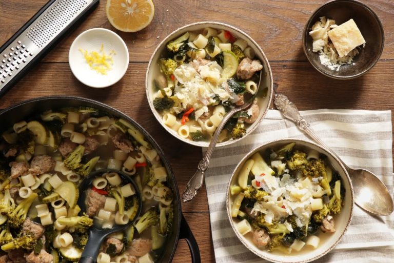 Step 7 - Kale Minestrone Soup with Sausage