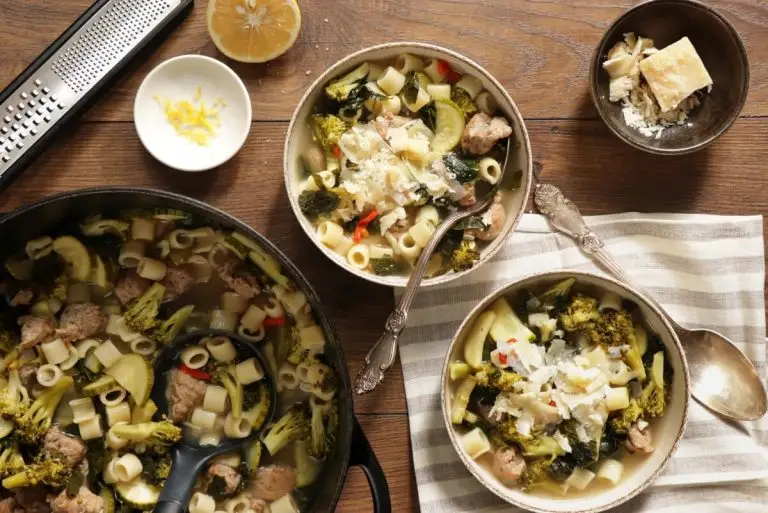 How to serve Kale Minestrone Soup with Sausage