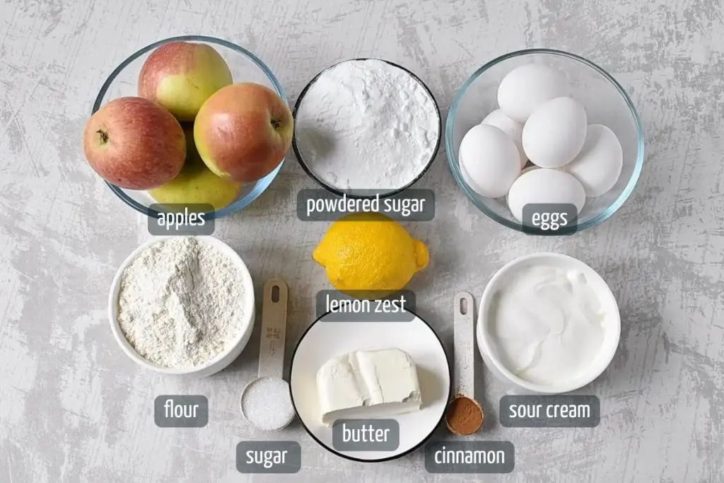 Ingredients for German Apple Cake (Mannheimer Apfelkuchen)