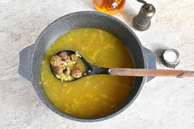Step 11 - Mini Moroccan Meatball Soup with Couscous
