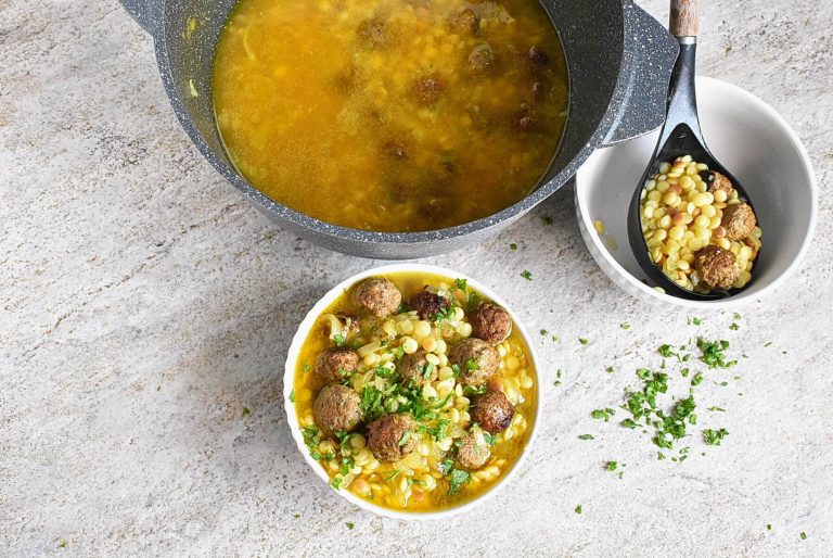 Step 12 - Mini Moroccan Meatball Soup with Couscous