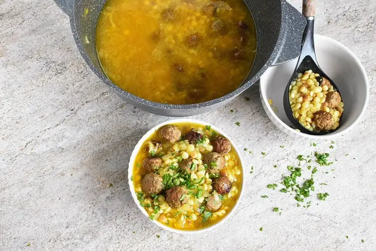 How to serve Mini Moroccan Meatball Soup with Couscous
