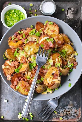 Cheesy Roasted Potatoes with Bacon