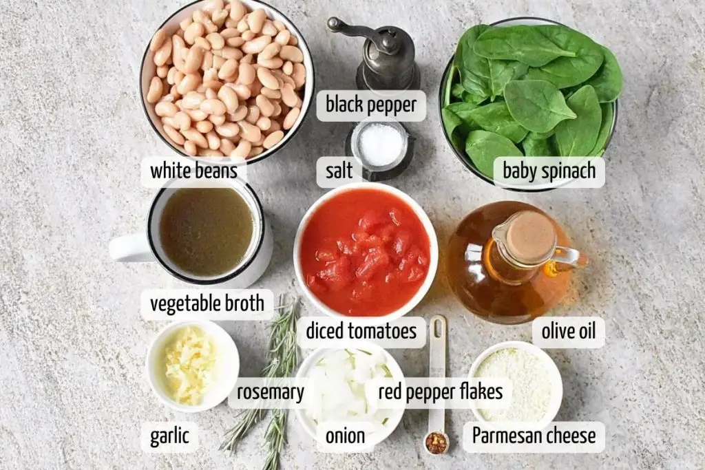 Ingredients for Mediterranean White Bean Soup
