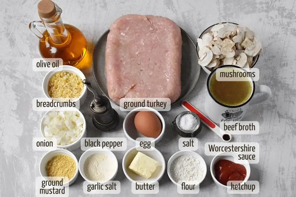 Ingredients for Turkey Salisbury Steak