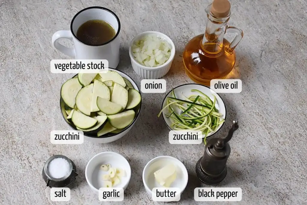 Ingredients for Zucchini Puree Soup