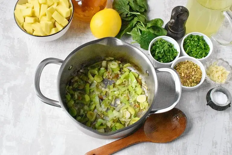 Step 1 - Spinach Potato Soup with Pistachio Gremolata