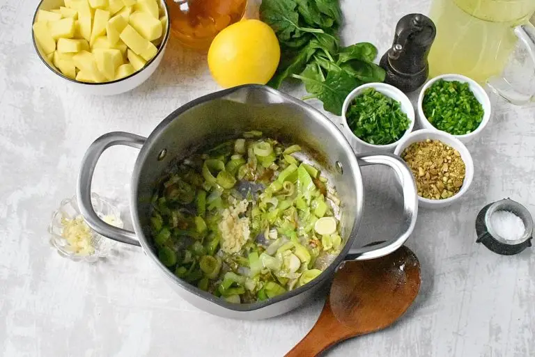 Step 2 - Spinach Potato Soup with Pistachio Gremolata