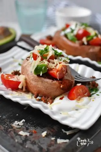 Sweet Potato Taco Boats with Ground Beef