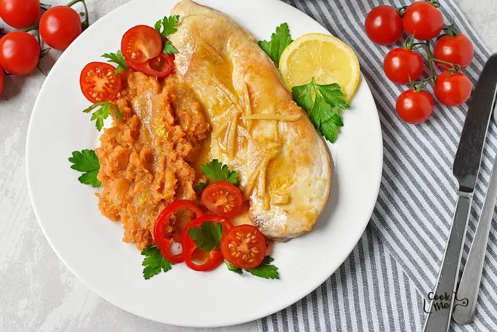 Turkey Steak with Ginger Sauce & Sweet Potato Mash