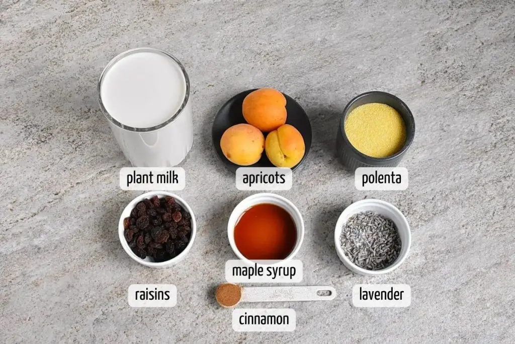 Ingredients for Vegan Polenta Porridge