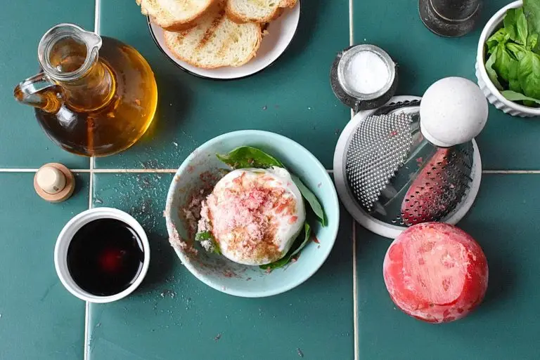 Step 5 - Burrata Salad with Frozen Tomato Shavings