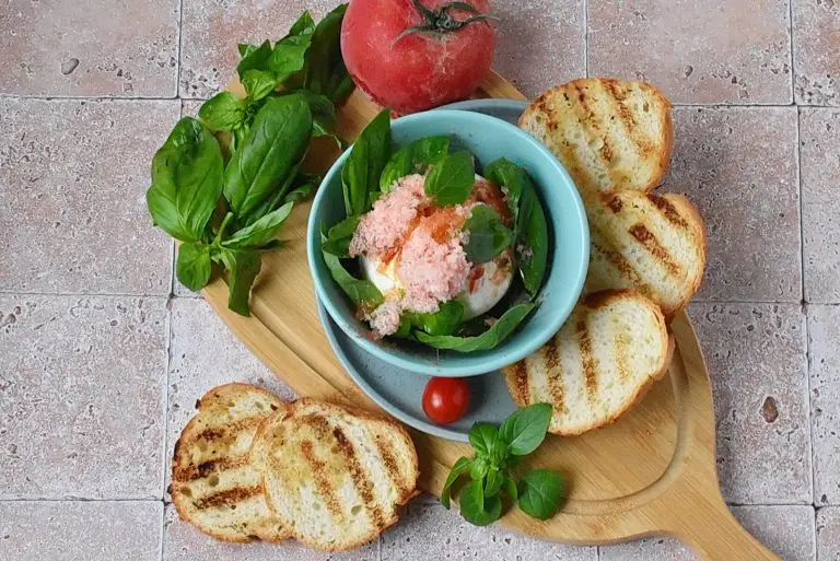 Step 6 - Burrata Salad with Frozen Tomato Shavings