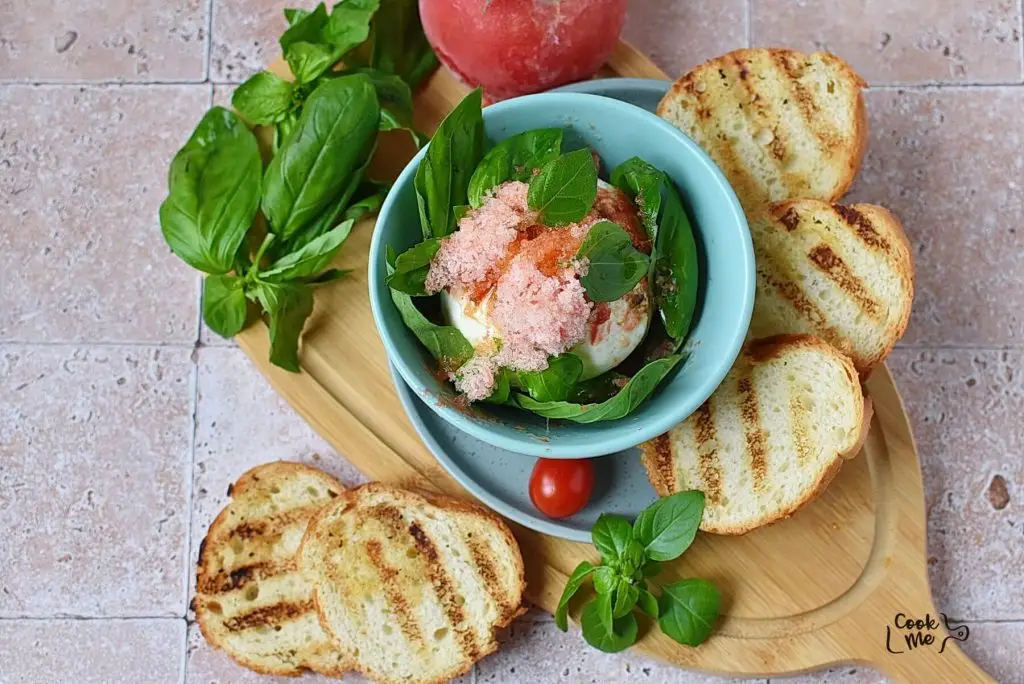 Burrata Salad with Frozen Tomato Shavings