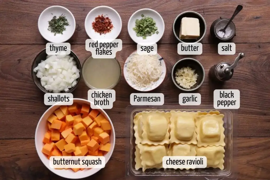 Ingredients for Butternut Squash Ravioli